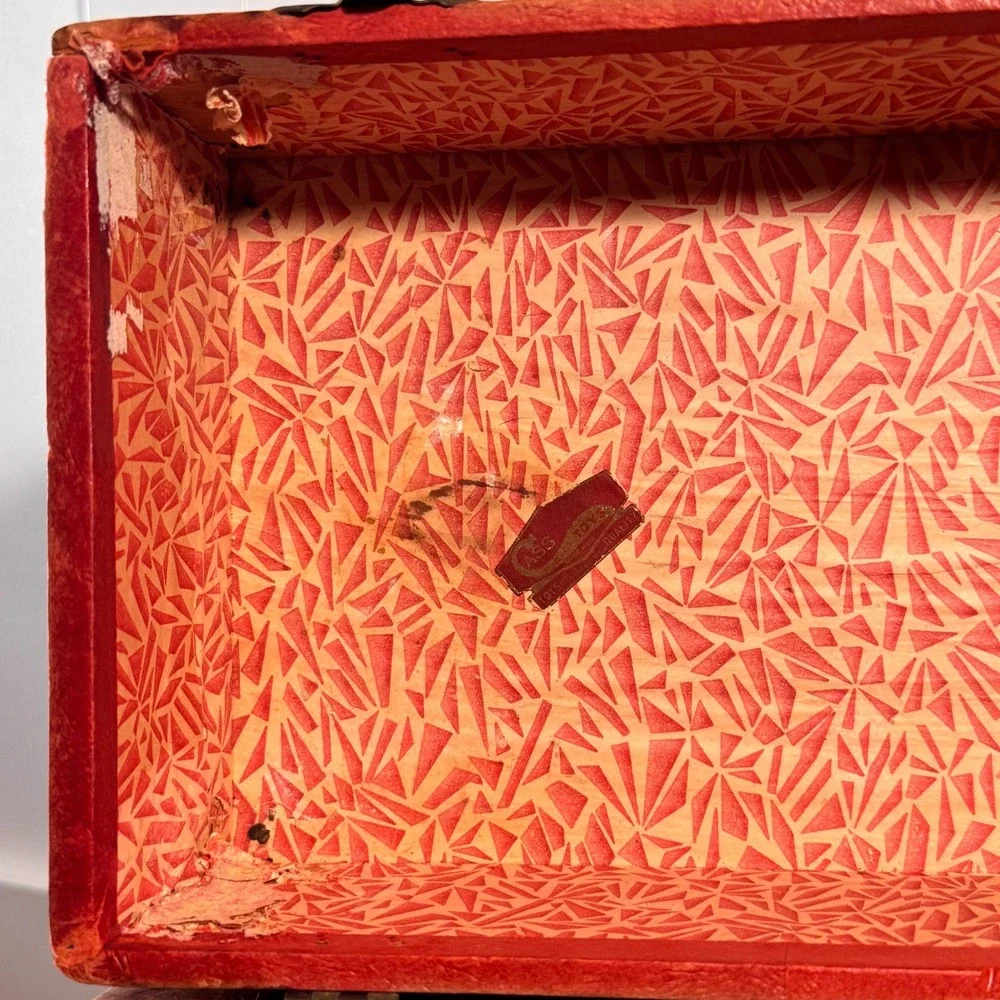 Vintage Cass Toy Box‎ Trunk Wood & Metal Decoupage Steamer Toy Chest
